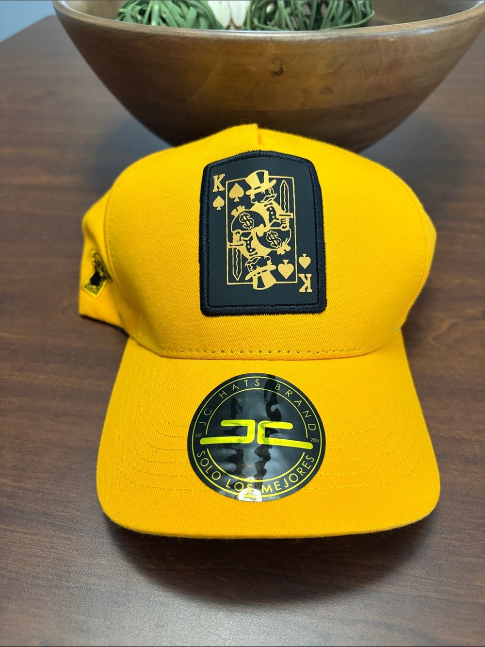 JC hats Brand solo Yellow King Patch Baseball Cap